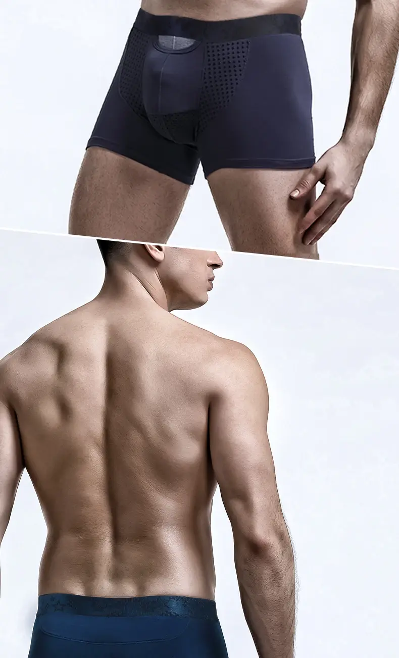 Jingsuogun Elastische Scheiding Ondergoed Mannen Scrotum Ondersteuning Ader Ondergoed Ijs Zijde Pouch Spataderen Boxer Britse Joggingbroek — image 13