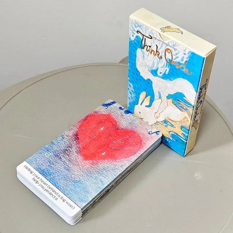 Think Oracle Deck 12*7cm 35 Hand-Painted Cards for Intuition & Emotional Resilience Double-embossed Cardstock