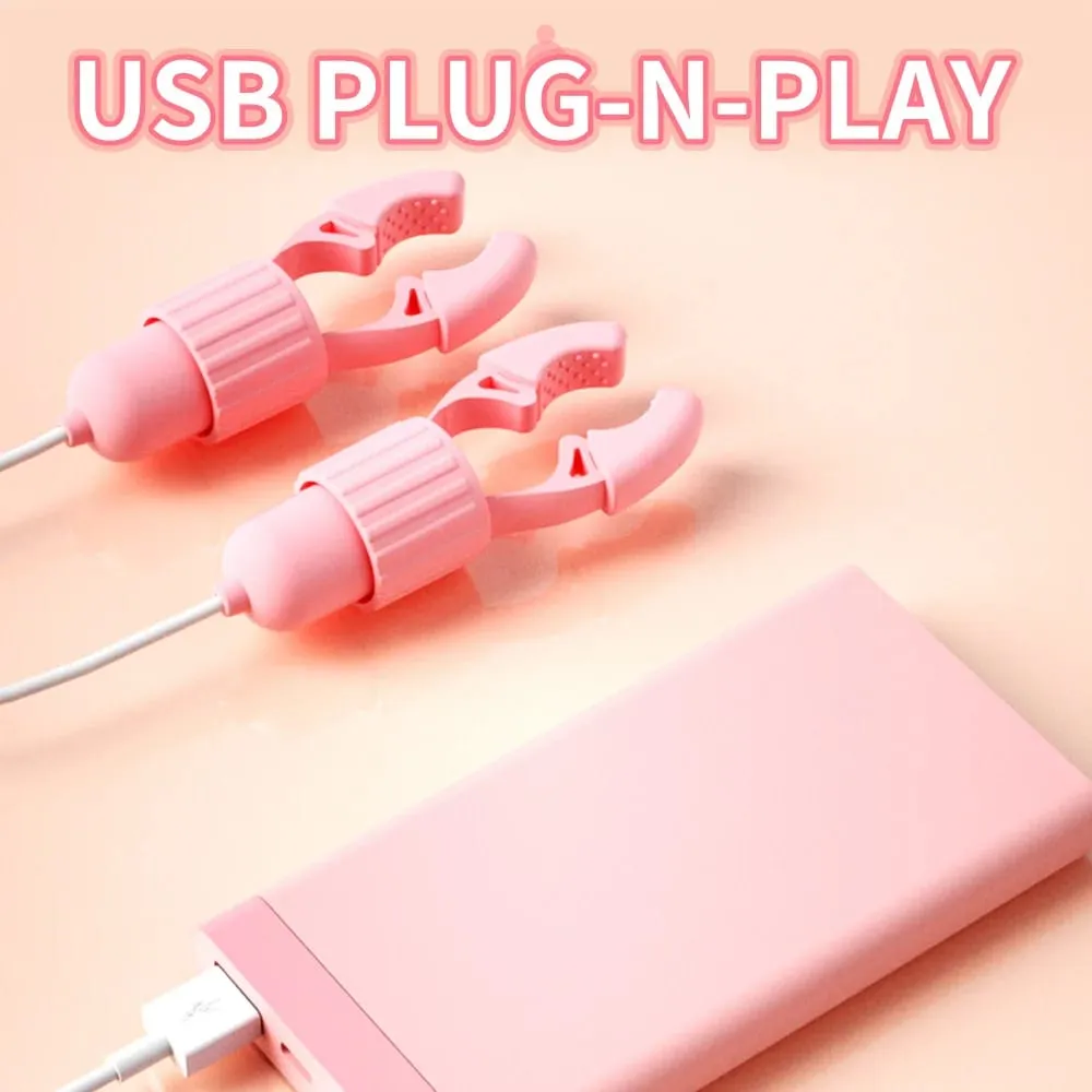 Sucking Vibrating Nipple Clamp Tongue Licking Vibrator For Women Breast Massage Labia Clitoris Clip Stimulation Massager Sex Toy
