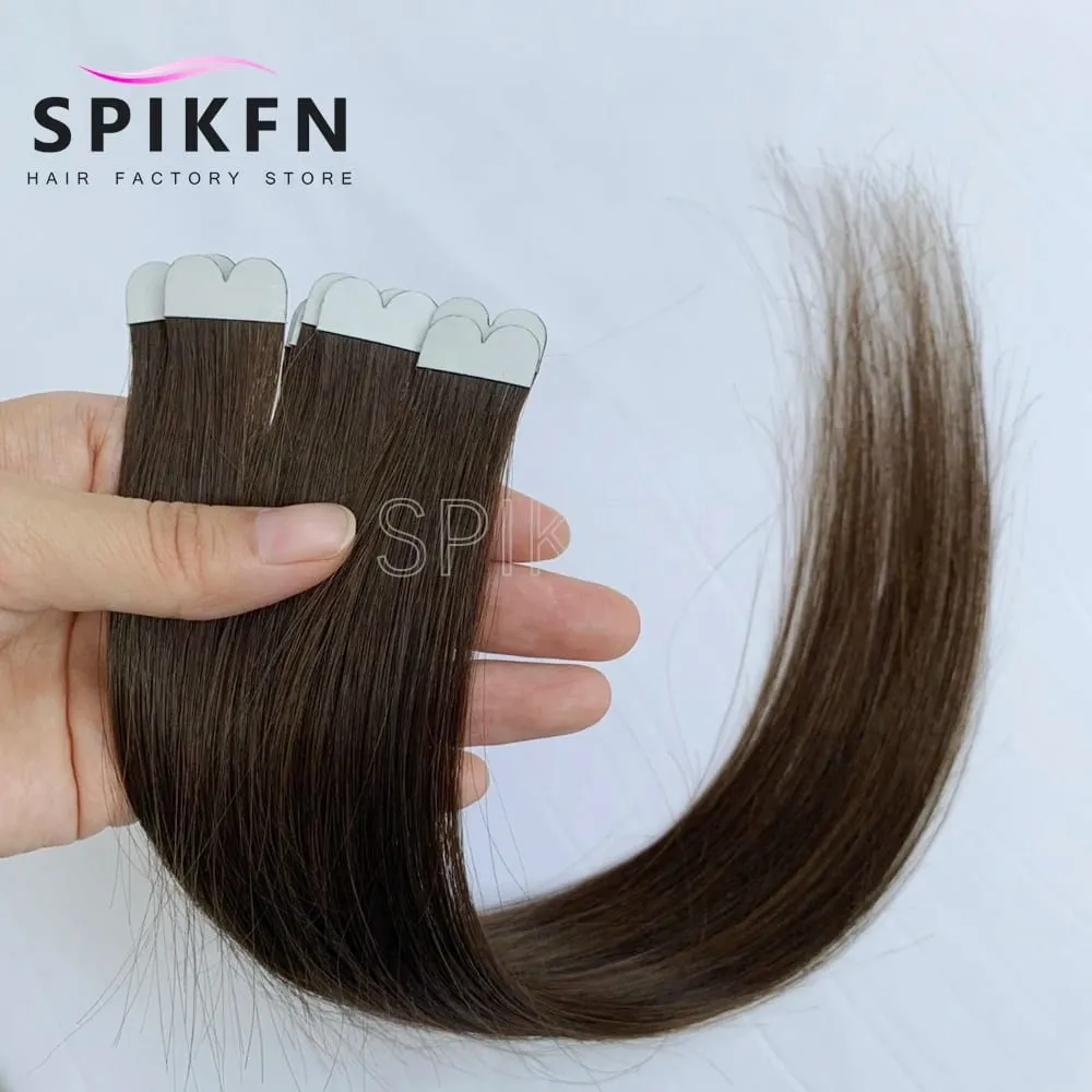 14inches Mini Tape-In Hair Extensions Straight Human Hair Seamless Skin Weft 10pcs/pack Lightweight Butterfly Tape Hair