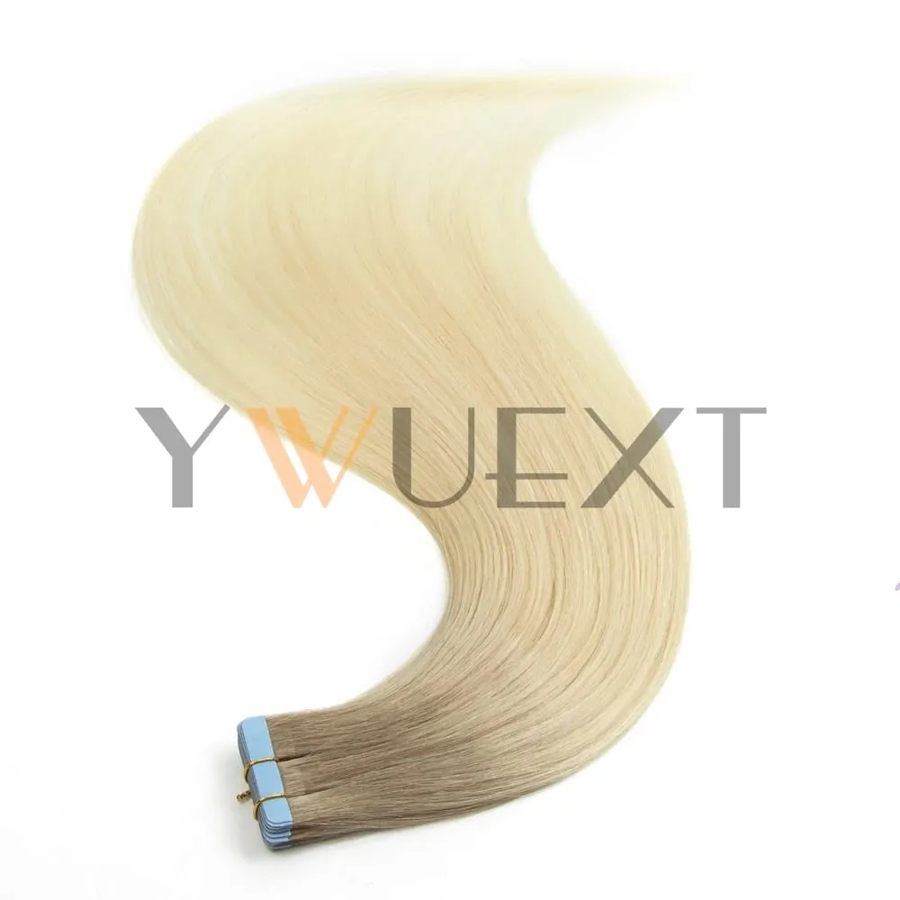 Real Human Hair Tape in Extensions 16'' 20'' Natural Straight High Light Seamless Tape Hair 20pcs On Double Sided Tape 30g/pack