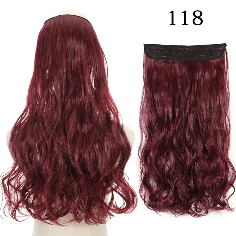 Synthetic Long Straight No Clip Invisible Line Hair Extensions 40 55 80cm Natural Brown Blonde Fake Hairpiece For Women