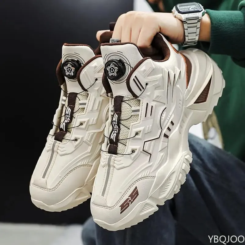 Spring new breathable running shoes fashionable versatile anti slip shoes casual comfortable height increasing men's sneakers