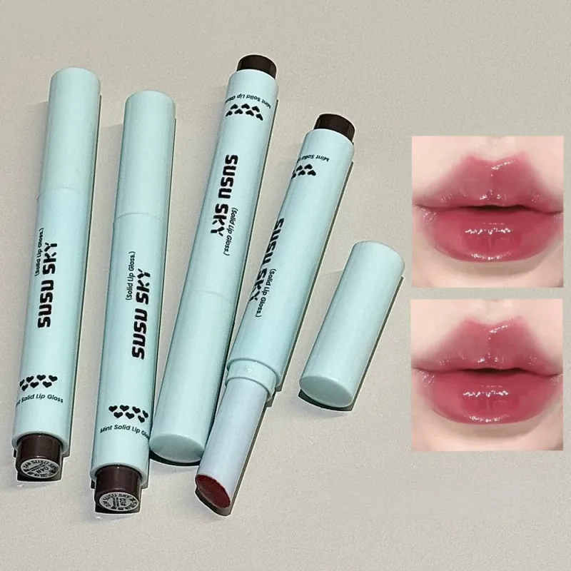 Jelly Solid Lip Gloss Mirror Orange Red Moisturizing Watery Colored Lip Balm Non-stain Cup Long Lasting Plumping Lipstick Makeup