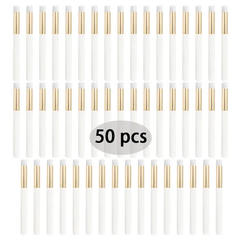 50Pcs Soft Eyelash Extension Cleaning Brush Lash Shampoo Eyebrow Nose Exfoliating Cleansing Makeup Remover Beauty Care Supplies