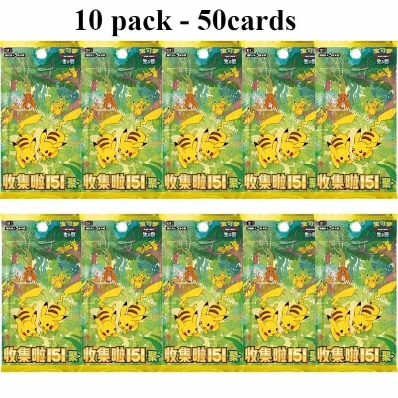 Original Genuine Pokemon Trading PTCG Cards Chinese Collected 151 Gather Supplementary Pack Slim Bag Fat Bag Card Collect Gift