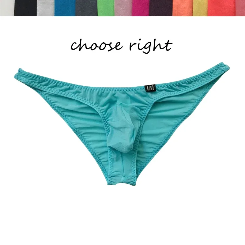 Hip Silk Skating Silk Low Waist Panlalaking Sexy Brief Ultra-manipis Makahinga Solid na Kulay Three-dimensional na Panlalaking Panlalaki