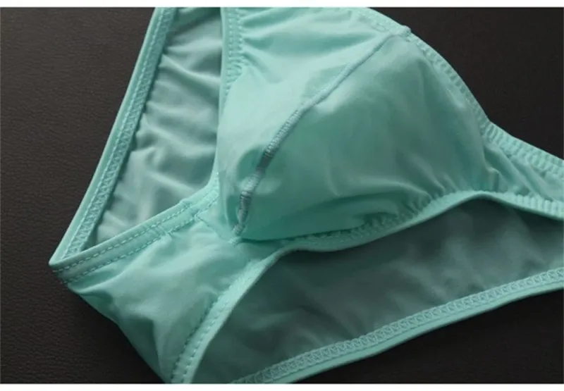 Bagong 2026 Men Ice Silk U Convex Samll Briefs Underwear Low Waist Ultra Manipis Transparent Bikini Slip Panties Plus Size M-XXL