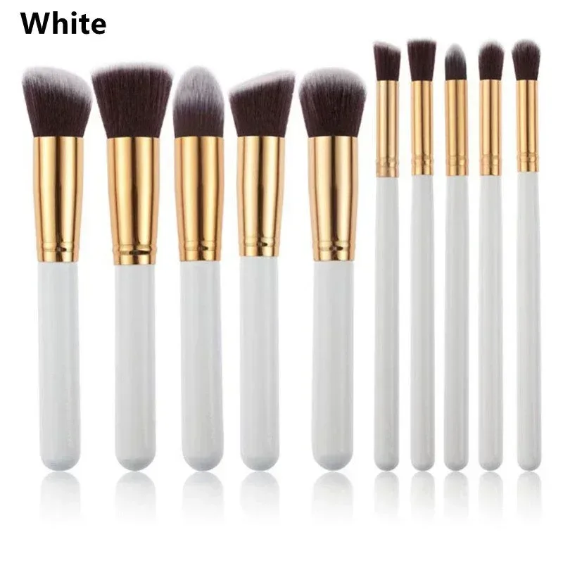 10PCS Makeup Brushes Set Professional Soft Bristles Eyeshadow Foundation Blending Brushes for Makeup Artists Pink White Black