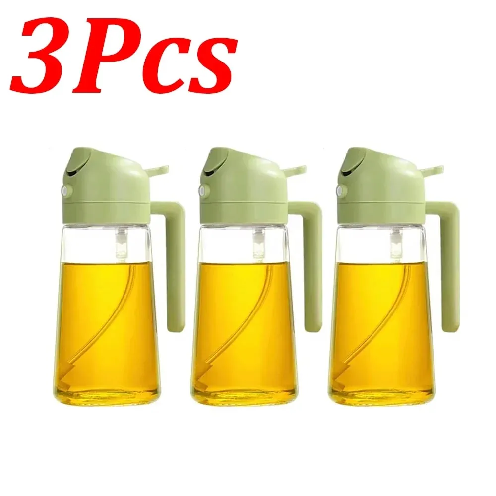 1-4Pcs 500ml 2in1 Oil Sprayer Plastic Cooking Olive Oil Sprayer Baking Oil Spray for Kitchen Air Fryer Baking Salad Grilling BBQ