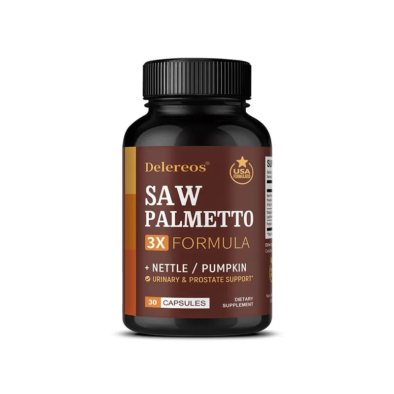 Saw Palmetto Supplement | Nettle & Pumpkin Seed Oil Capsules for Potent 3X Formula Prostate & Bladder Support for Men