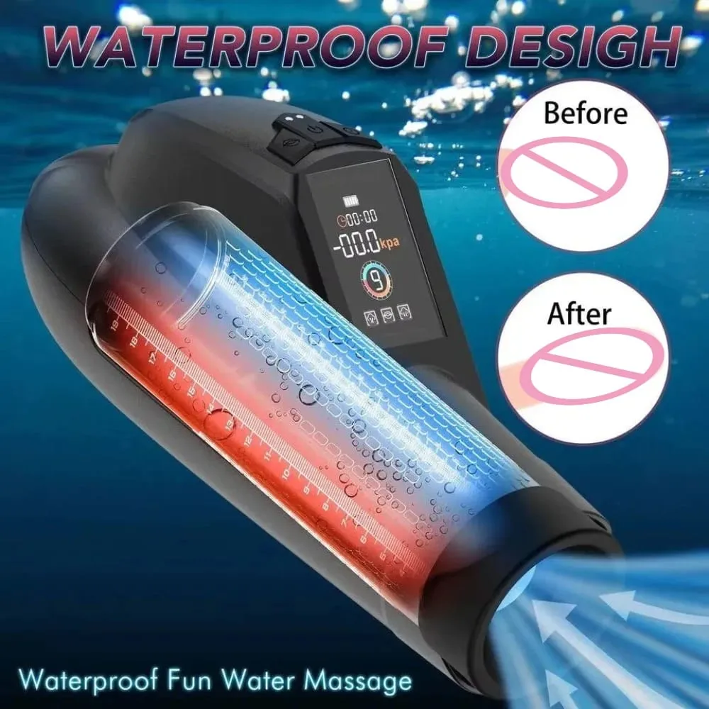 Electric Penis Pump Sex Toys Pumps Enlargers Submarine Vacuum Sex Toy for Men Penis Extender Pumps with 9 Suction Modes 18+