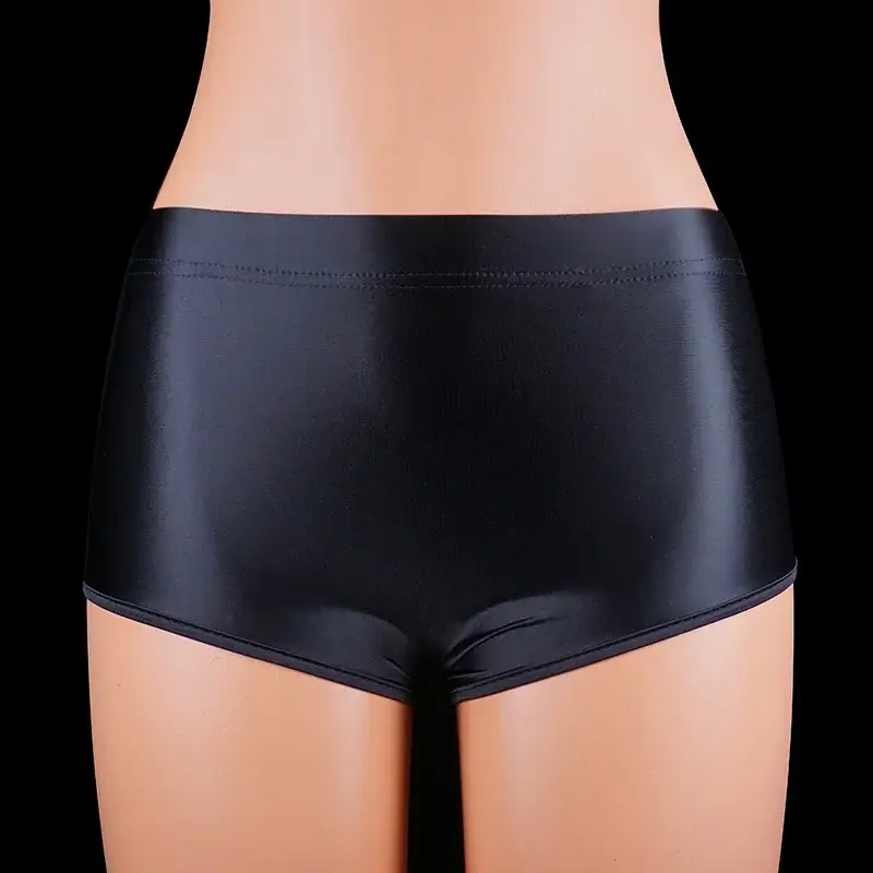 Satin Glossy Spandex Shorts for men Extra Short Biker Shorts Shiny Fitness Clothes Sexy Glitter Running Gym sexy underwear men