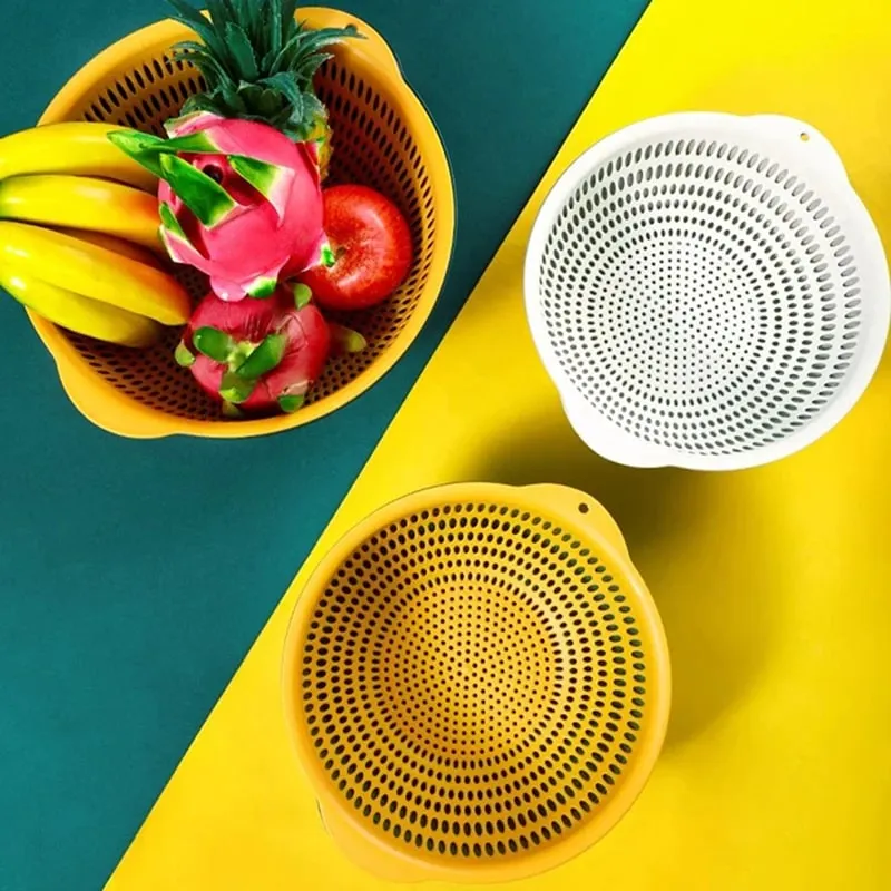 6PCS Kitchen Sink Vegetable Drainer Fruit Basket for Multifunctional 3 Size Stackable Washing Basin Vegetable Drain Basket Basin — image 7