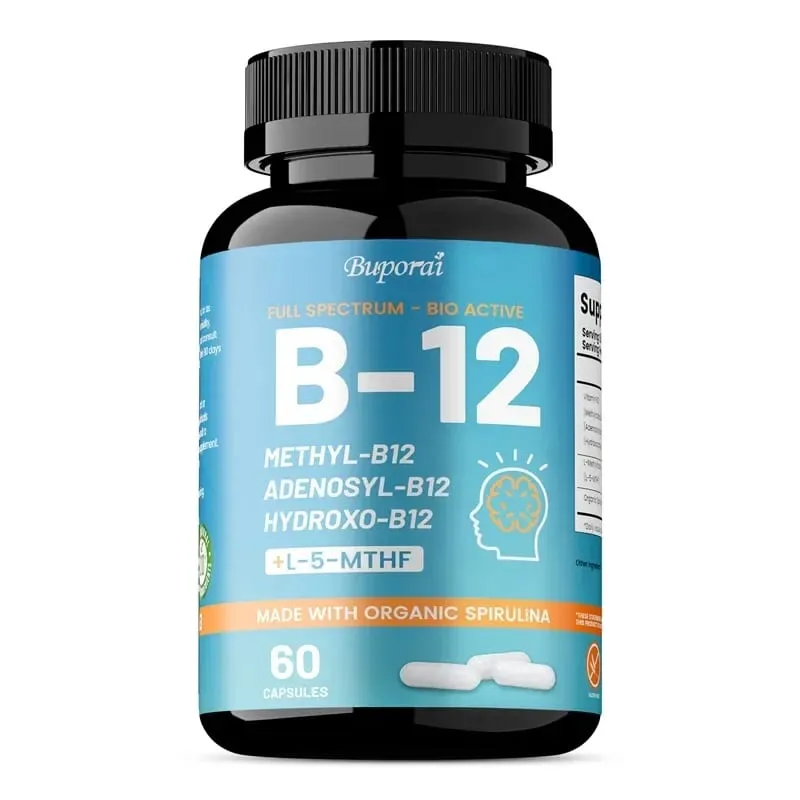 Vitamin B12 - Supports Energy Metabolism Nervous System Cell Health Heart Immunity and Red Blood Cell Formation