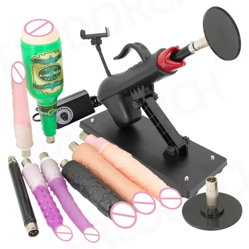 Fredorch Automatic Retractable Sex Pumping Gun Machine with Dildo For Male and Female Masturbation Sex Toy 450 Stroke per minute