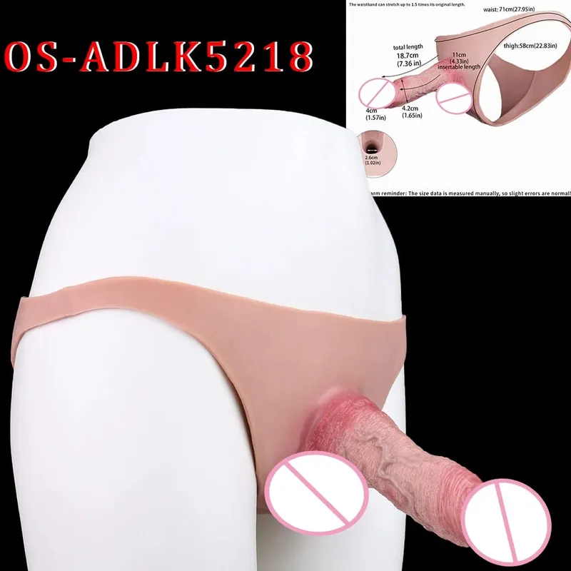 Manchon de pénis réaliste taille haute, sangle sur gode creux, culotte en Silicone, extension de bite, jouet sexuel pour hommes