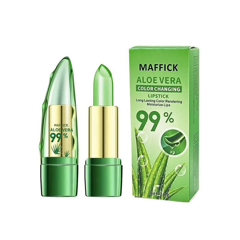 Aloe Vera Warm Change Lipstick for Long-Lasting Lip Protection Moisturizing and Color Changing Magical Color Change