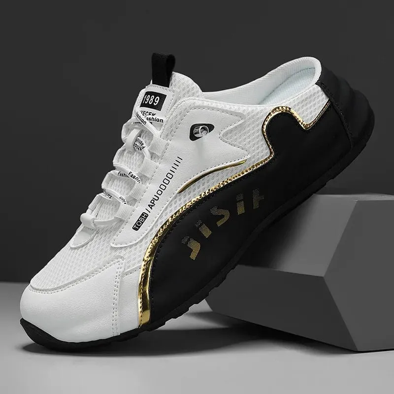 Men's Casual Closed Toe Half Slippers Summer Comfortable Breathable Soft Sole Sneakers Fashion Slip-on Men's Tennis Shoes 2026
