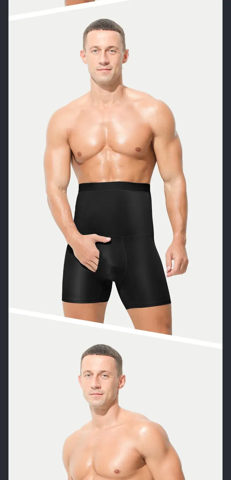 Men's sports underwear: high-waisted, belt-curving, plus-size, lengthened, anti-leg chafing, waist-protecting, flat-cut shorts