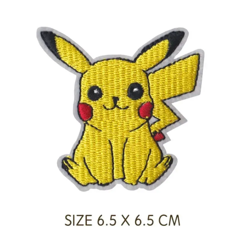 30 Style Cloth Patch Pikachu Charizard Clothes Stickers Sew on Embroidery Patches Applique Iron on Clothing Cartoon DIY Garment