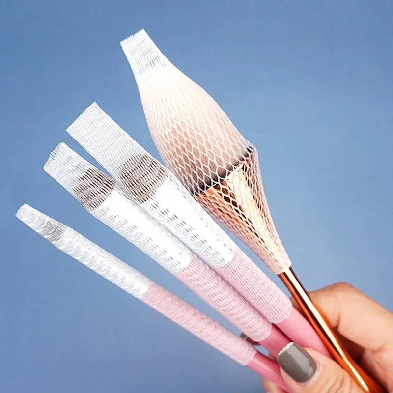 20 Pcs Mesh Flexible Net Protectors Cover Sheath Beauty White Cosmetic Make Up Brushes Guards Convenient Tool — image 4