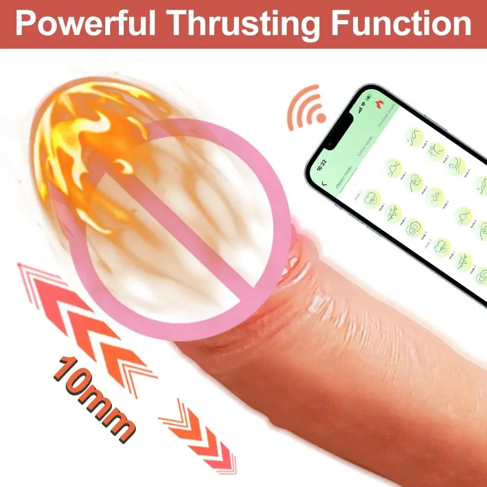 APP Control Thrusting Realistic Dildo for Women G-spot Heating Vibrator with Suction Cup Fake Penis Female Sex Toy Masturbation