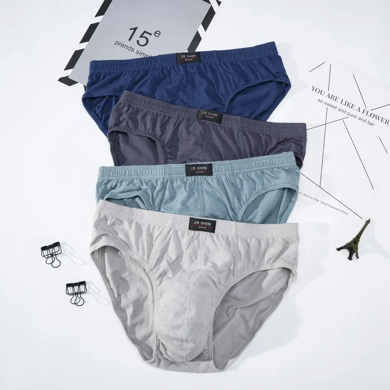1PC Cotton Briefs Men's Comfortable Underpants Male Breathable Underwear Lingerie Panties Plue Size Xl -5XL