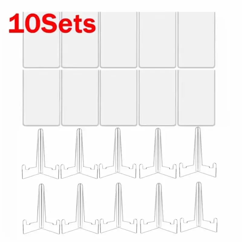 1-10pcs Hard Plastic Cards Sleeves And Stand Display Set For Yugioh Pokemon Baseball Football Game Card Trading Protectors