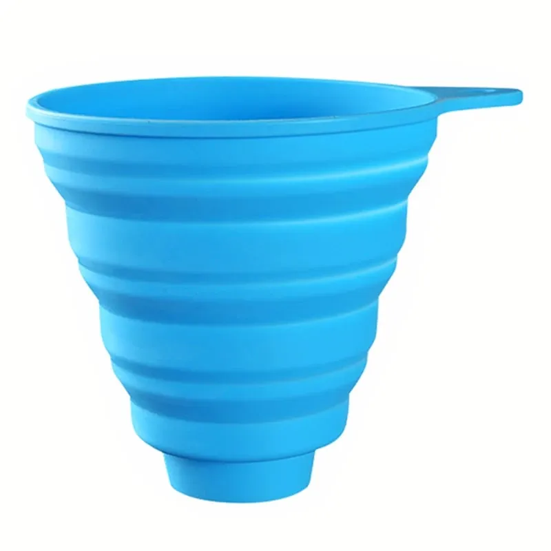Silicone Funnel Gel Foldable Collapsible Fill Hopper S/L for Kitchen Jar Bottle Feeder Wine Auto Engine Oil Petrol Transfer — image 9