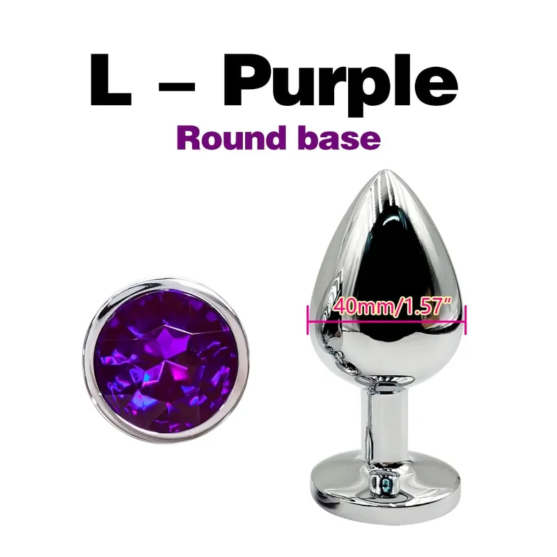 Metal Anal Plug With Gem Base Beginner To Expert 5 Size Butt Plug G-Point Massage Dildos Female/Male Couples Adult Sex Toys