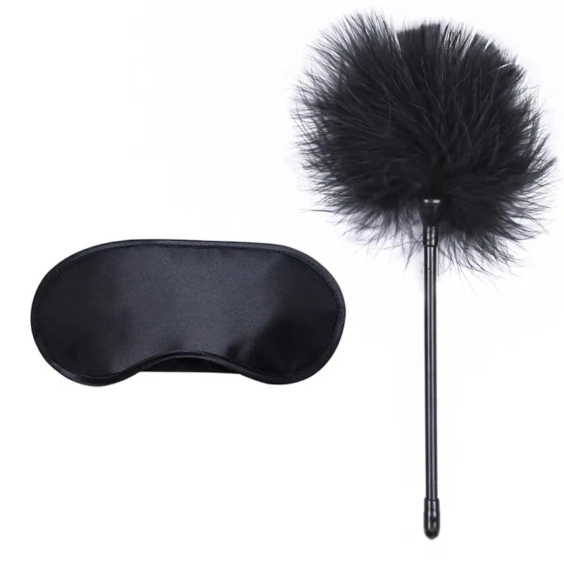 Mga Sex Toys Para sa Babae Bdsm Set Sexy Leather Plush Sex Toys Bondage Kit Mga Posas Feather Blindfold Fetish Flirt Goods Para sa Matanda