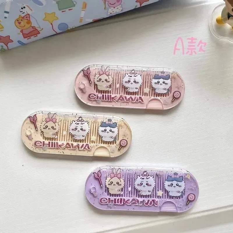 New yiji Cartoon Folding Small Comb Portable Pocket Makeup USAGI うさぎ ハチワレ Hachiware Mini Cute Comb Bangs Comb Gift — image 4