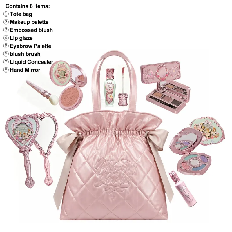Flower Knows Limited Edition Diamond Pattern Tote Bag Makeup Set Eyeshadow Concealer Blush Eyeliner Lipstick Beauty Collection — image 12