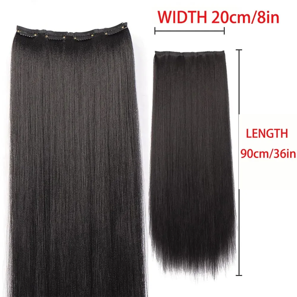 Synthetic black women's vertical hair extensions hair extensions five different lengths of headwear for women's wigs — image 20