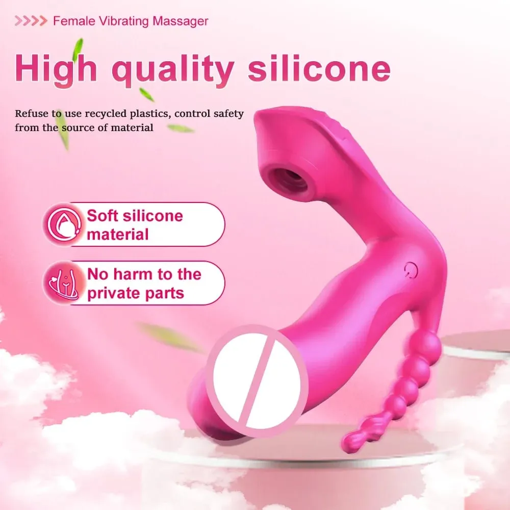 Wireless Control Dildo Vibrator G-Spot Massage Vaginal Vibrator Clitoris Sucking Stimulator Wearable Adult Sex Toy Women