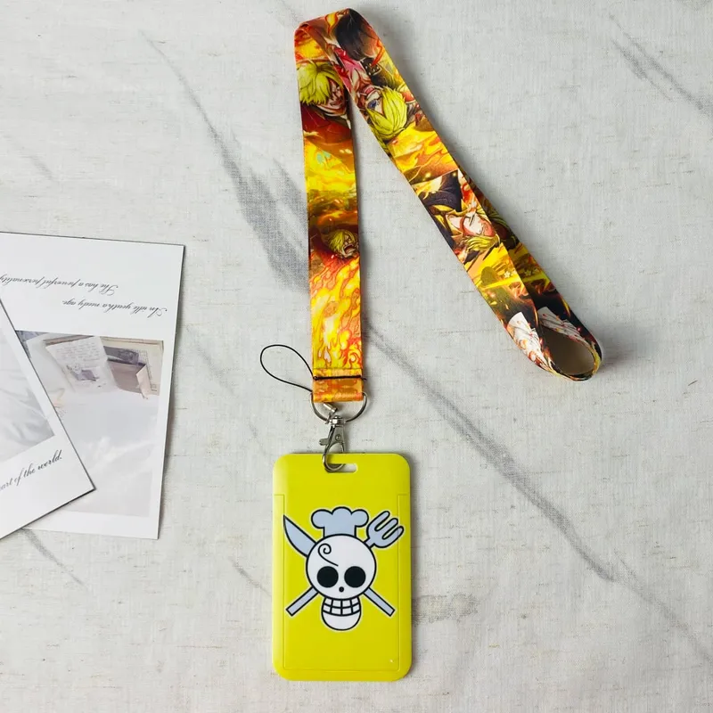Anime Cartoon Credential Holder Keychains Neck Lanyard For Pass Card Anime Credit Card Holder Keychain Straps Wholesale