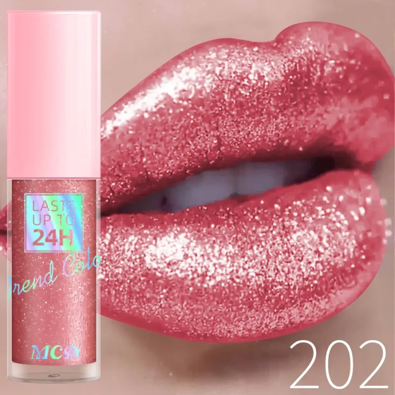 18 Colors Diamonds Glitter Lip Gloss Long Lasting Waterproof Liquid Lipstick Pearl Shining Lip Color Sparking Lip Makeup Women