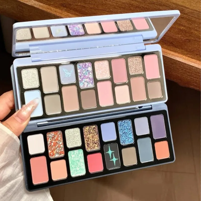 Chéeryep Makeup Set Glitter Eye Shadow Palette Lip Stick Moisturize Lip Balm Mirror 6Pcs Set Qianyan Kits For Women All in One — image 5