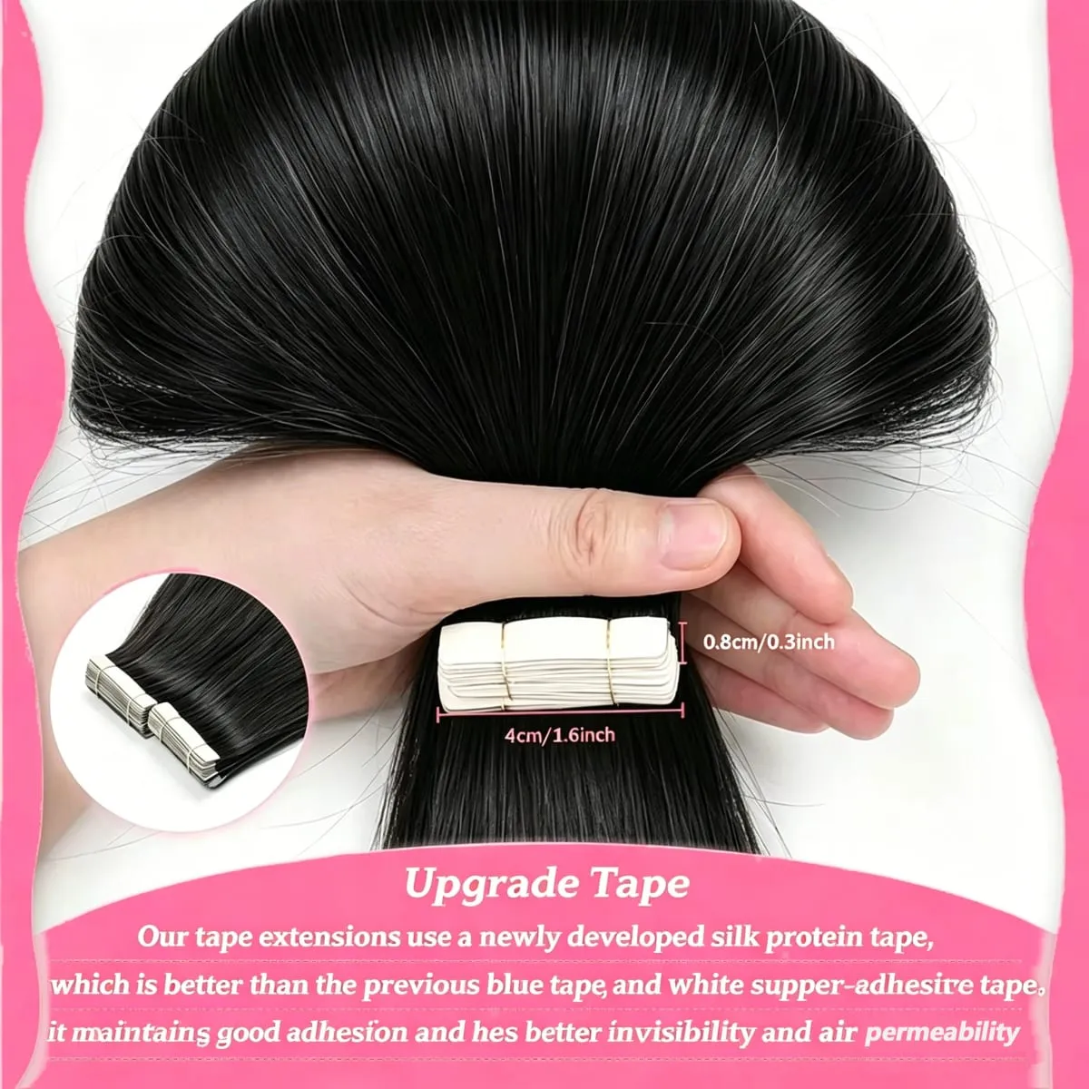 Straight Tape In Hair Extensions 100% Real Remy Human Hair Skin Weft Salon Quality For Woman 50G Tape Ins Human Hair Extension — image 5