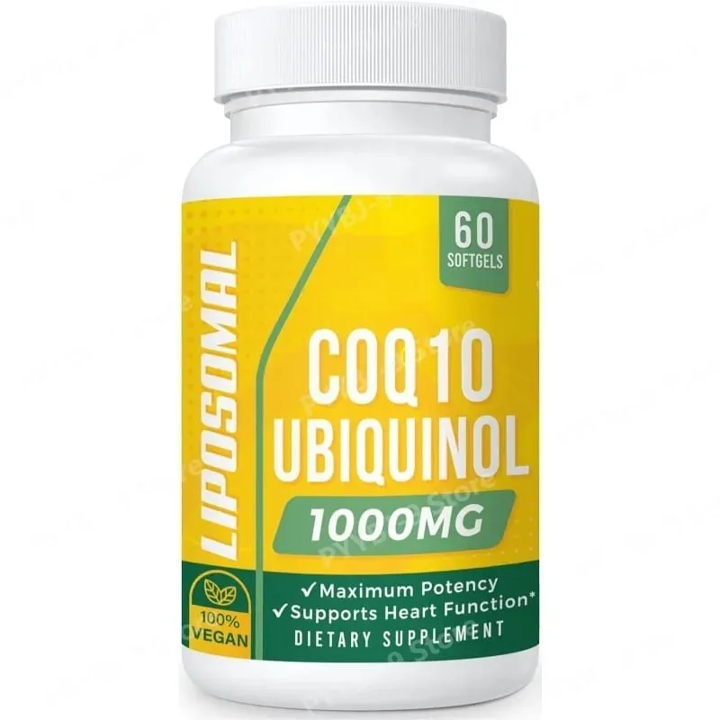 CoQ10 Ubichinol 1000 mg Wegańskie kapsułki żelowe 60 Ct Liposomalny koenzym Q10 o wysokiej absorpcji dla serca Energia Przeciwutleniacz Codzienne wsparcie