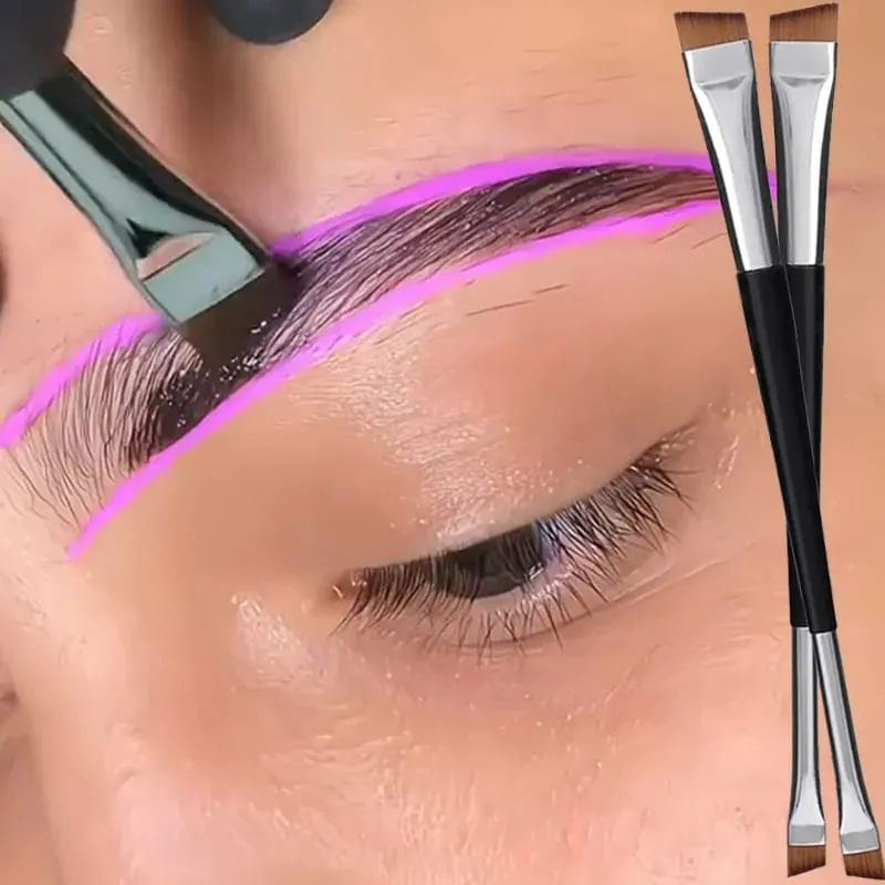 1/10pcs Double Head Blade Eyeliner Eyebrow Brush Portable Soft Flat Fine Eye Liner Brow Contour Makeup Brushes Make Up Tools Set — image 2