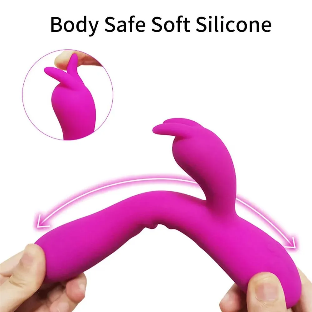 USB Charging Heating AV Rabbit Dildo Vibrator Vagina Clitoris Stimulator G-Spot Adult Game Sex Toys for Women Female Masturbator — image 5