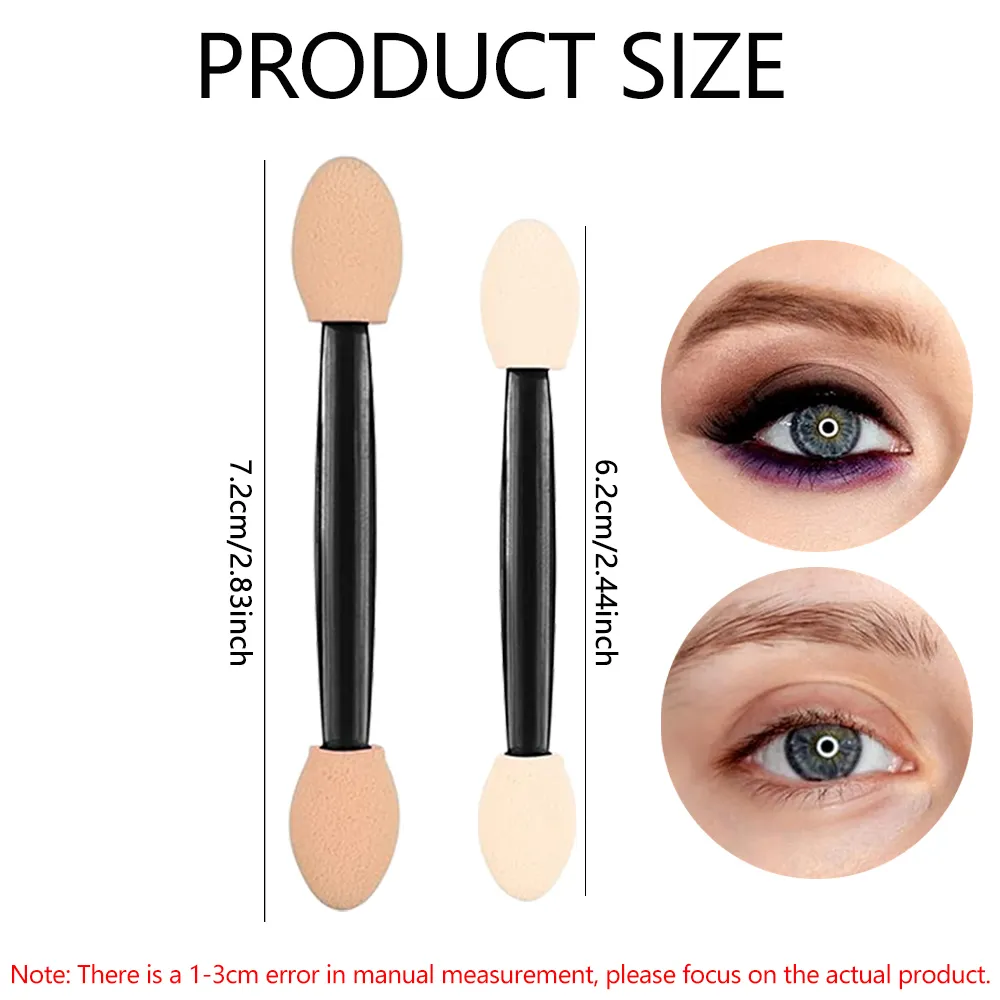 10/30/100pcs Double Ended Eyeshadow Brush Eyeshadow Applicators 6.2cm Makeup Sponge Brushes For Women Cosmetic Beauty Tool