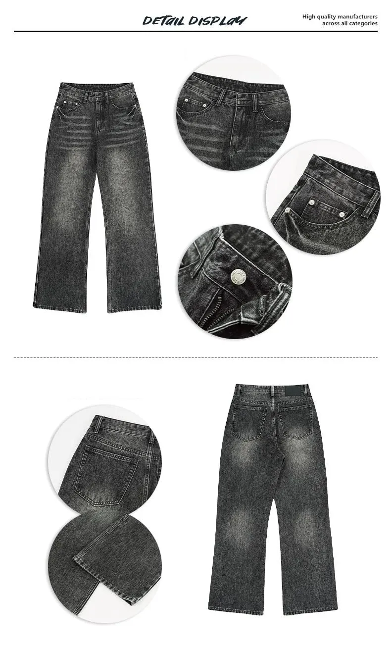 2025 Spring New Men Flared Jeans Boot Cut Denim Pants Straight Vintage Gray Jeans Men Comfort Men's Trousers Bell Bottom