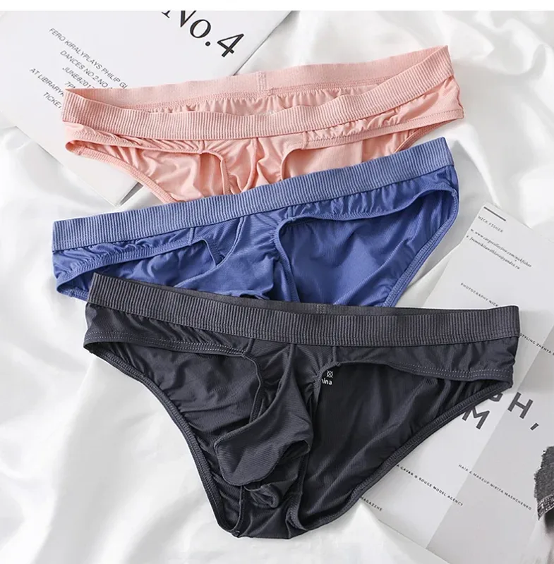 남자의 얼음 실크 팬티 여름 투명 원활한 빠른 건조 남자 통기성 팬티 초박형 속옷