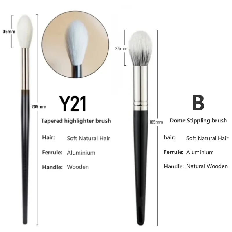 Tapered Highlighter Makeup Brushes Natural Goat Hair High Quality Face Blender Contour Make Up Brush Tools