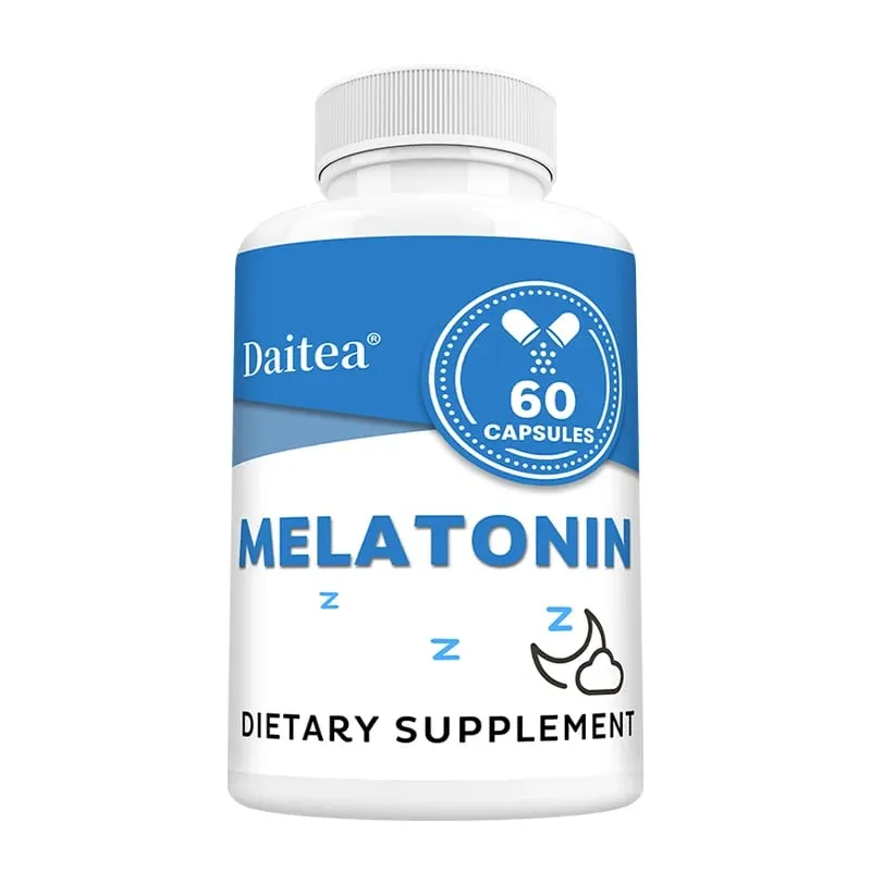 Melatonin Supplement Capsules 5 Mg - Natural Sleep Support Relaxation and Calmness Promotes Sleep Quality