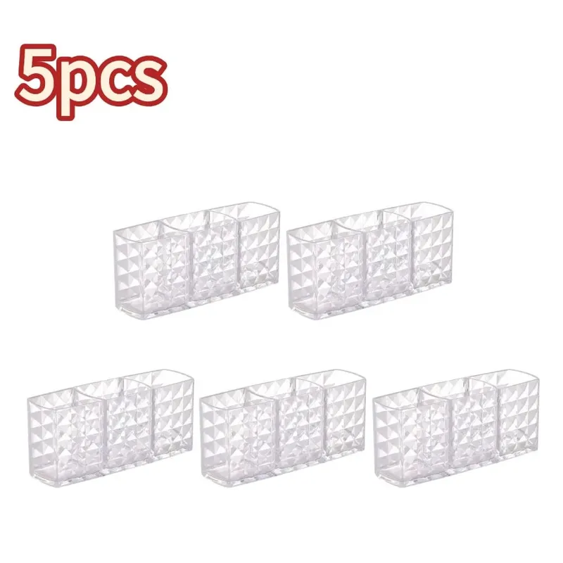 3 Slots Makeup Brush Holder Makeup Organizer Cosmetic Storage Box Lipstick Eyebrow Pencil Display Stand Acrylic Transparent Box — image 11