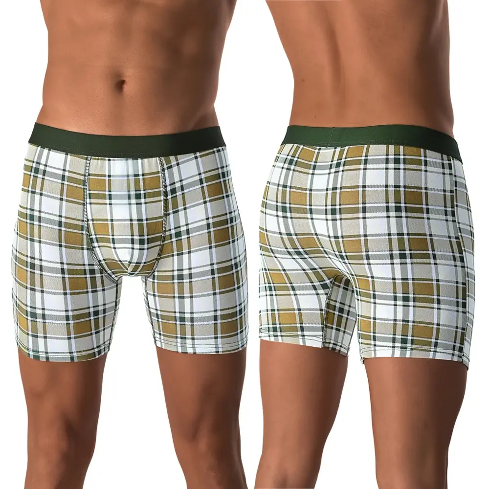 Set 5 Buah Celana Pendek Boxer Katun Acak Panjang Menengah Pakaian Dalam Pria Celana Dalam Pria untuk Pria Celana Boxershort Slip Celana Dalam Lembut Celana Dalam Merek — image 7